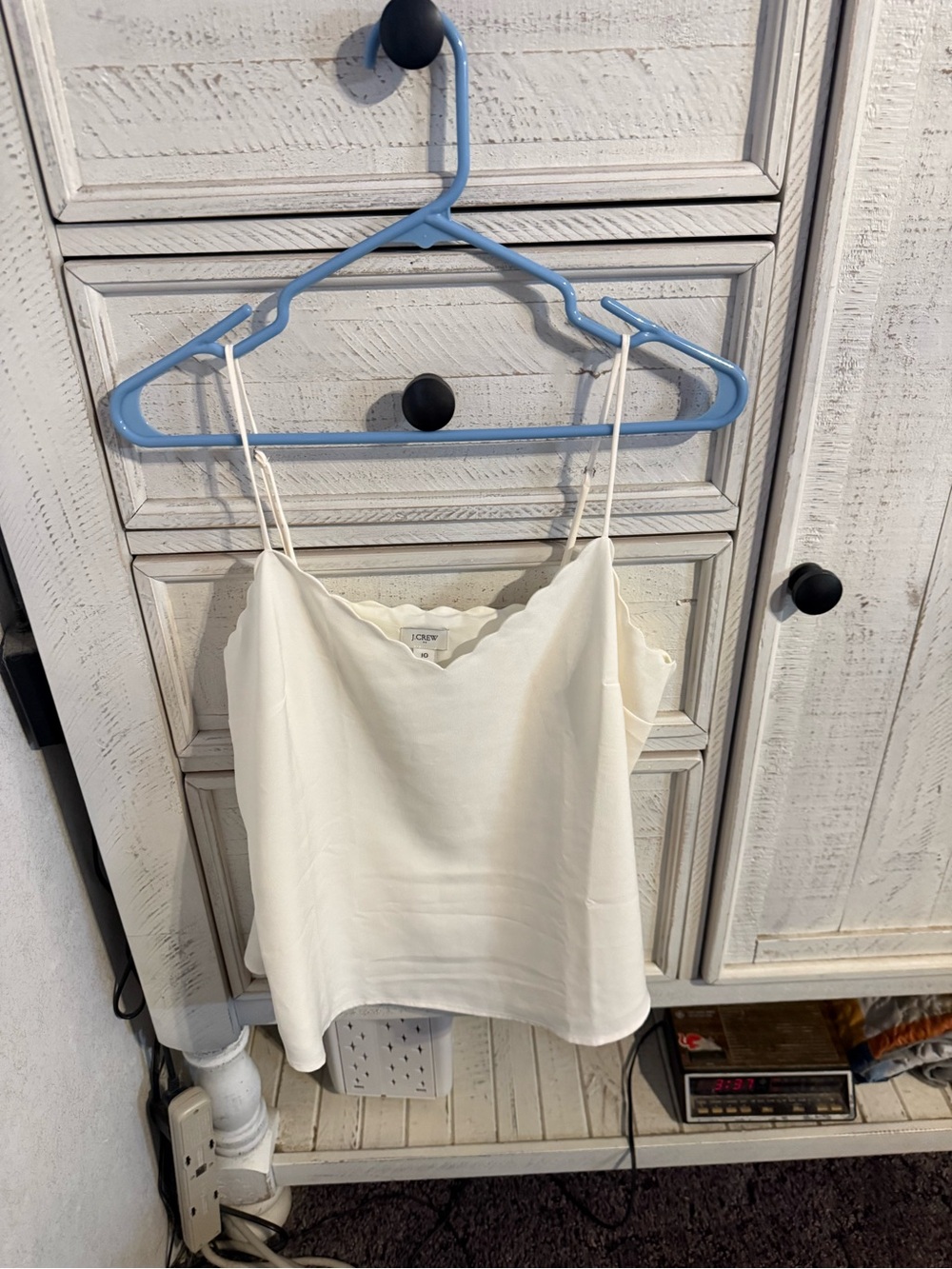 J. Crew Cream Scallop-Edge Silk Cami